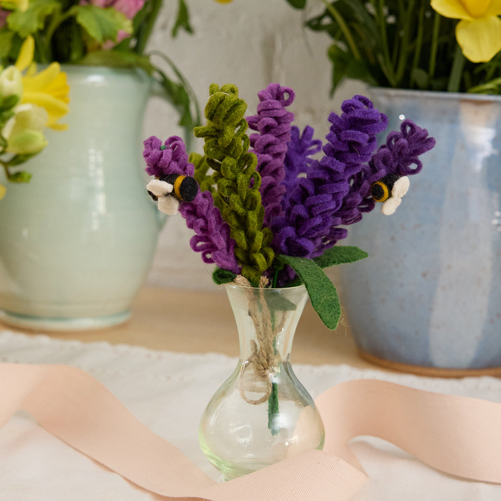 Purple Hyacinth Bouquet with Vase