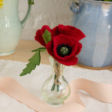 Red Poppy Flower Bouquet with Vase