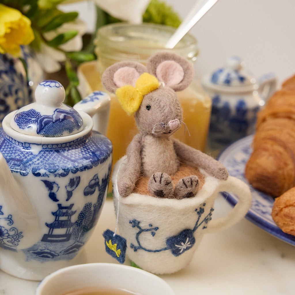 Limited Edition Mouse in Teacup Ornament