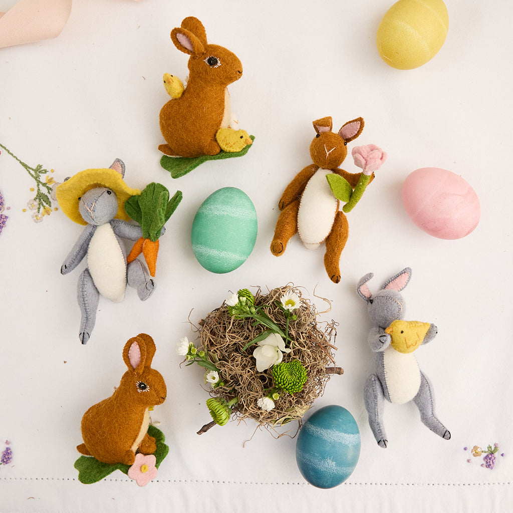 Bundle: Easter Bunny Ornaments Set of 5