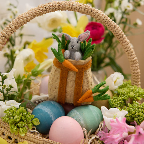 Bunny in Backpack Basket Ornament