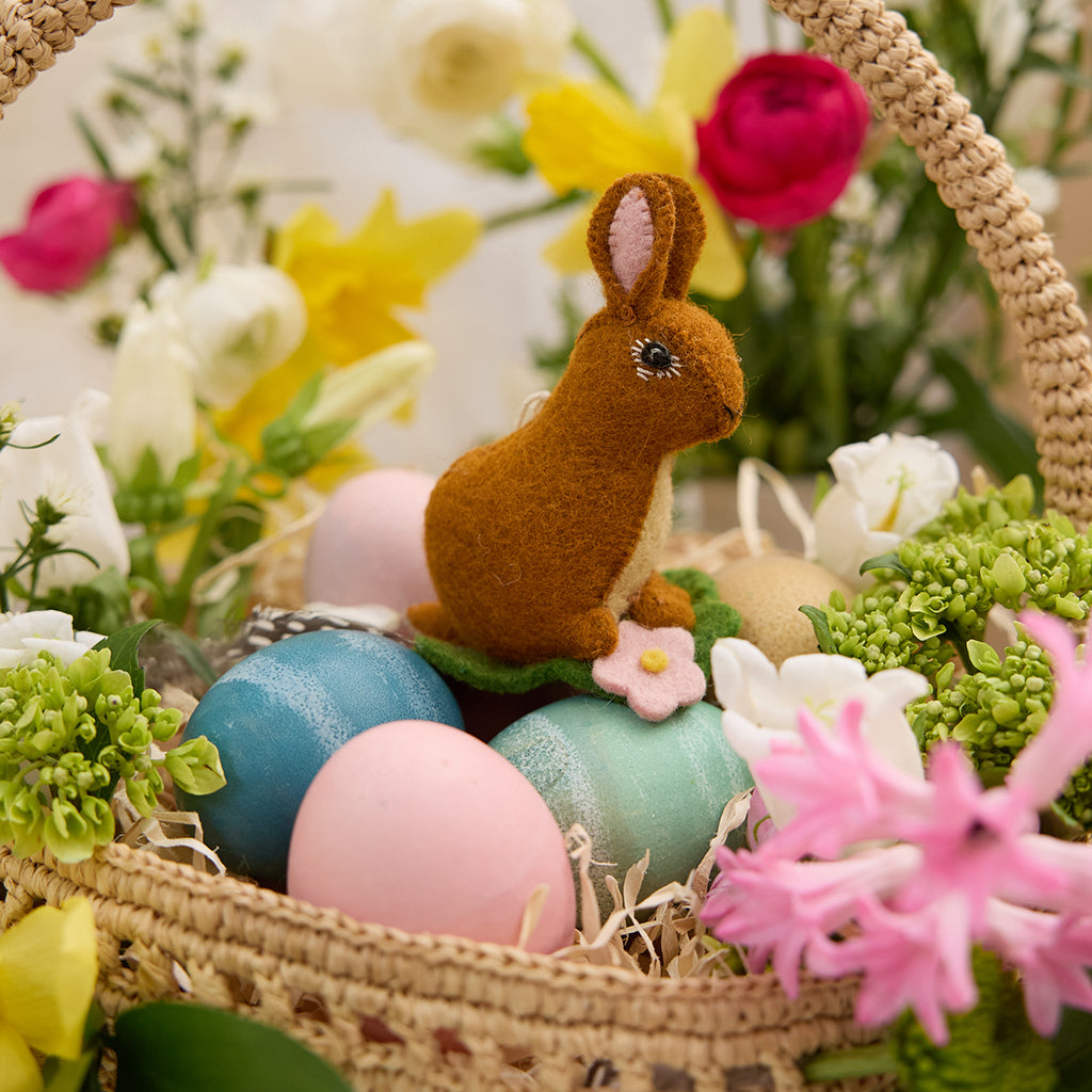 Brown Sitting Spring Bunny Ornament