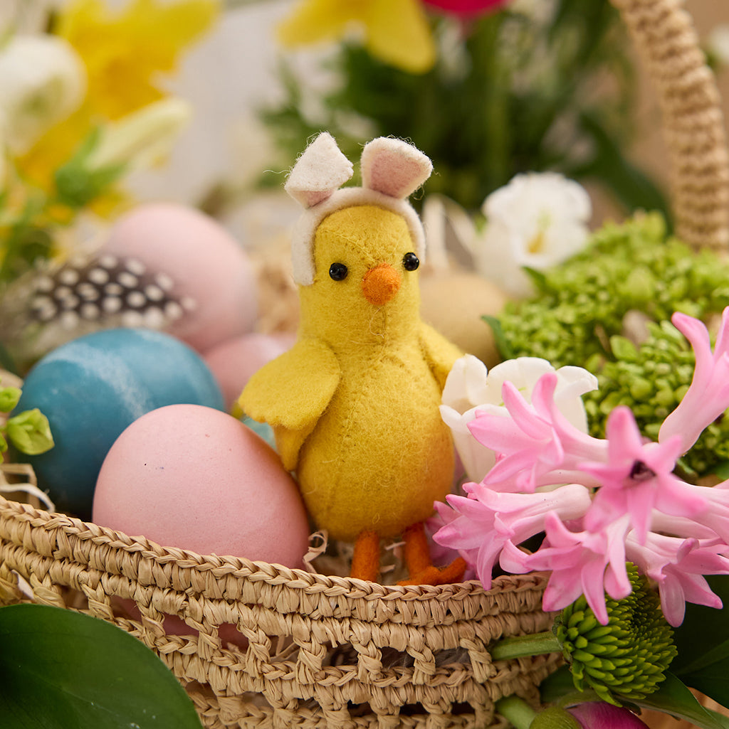 Standing Chick with Bunny Ears Ornament