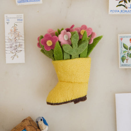 Rain Boot with Flowers Ornament