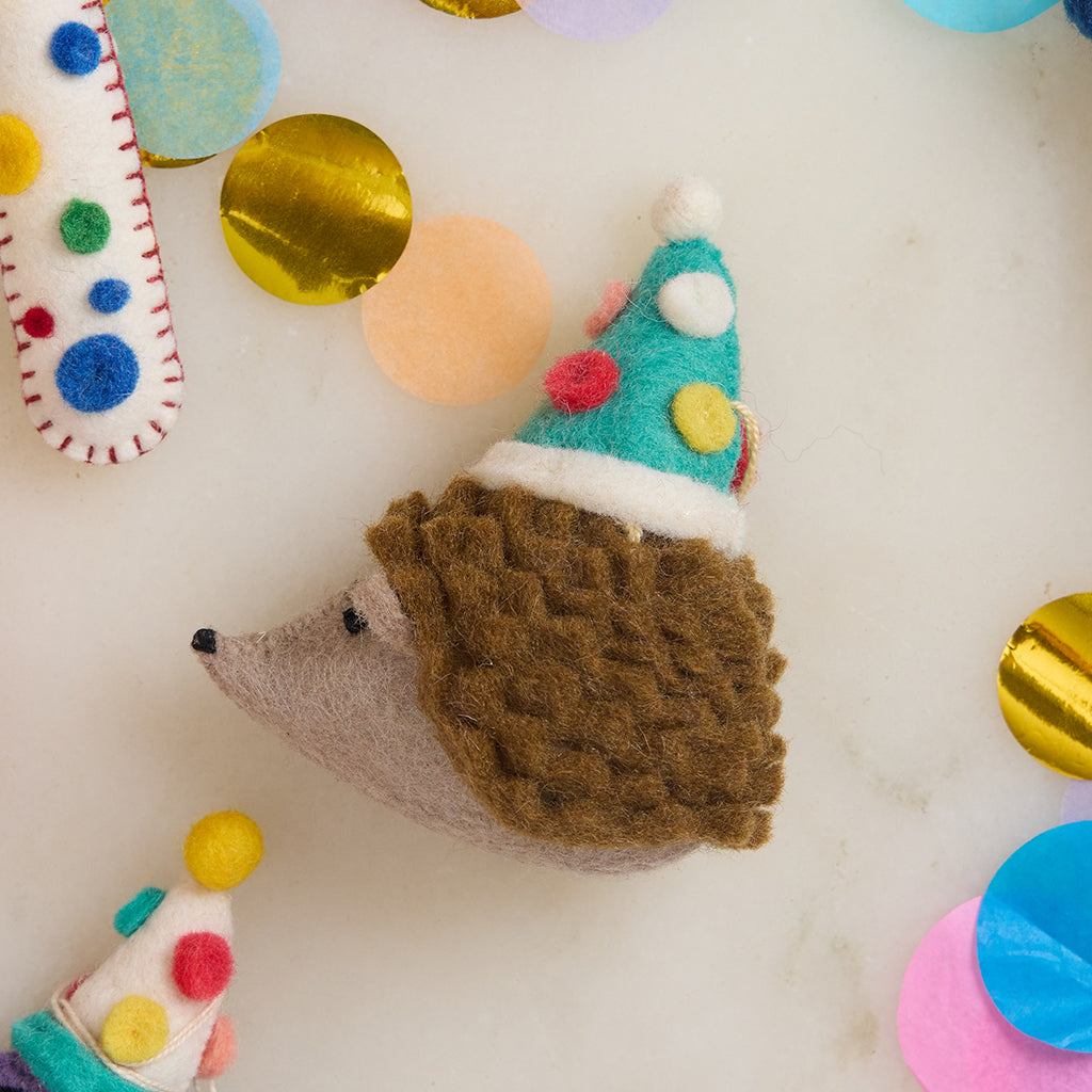 Birthday Party Hedgehog Ornament