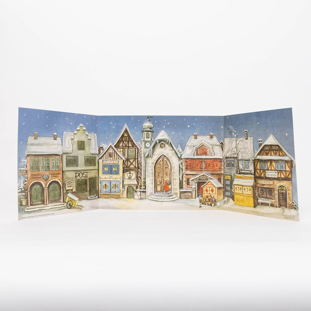 Little Christmas Town Glitter Tri-Fold German Advent Calendar