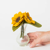 Baby Sunflower Flower Bouquet with Bee & Vase