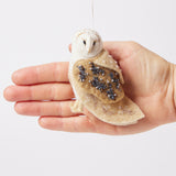 Shimmer Beaded Barn Owl Ornament