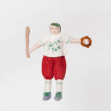 Baseball Mrs. Claus Ornament