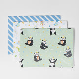 Birthday Party Panda Wrapping Paper Sheets Set of 3