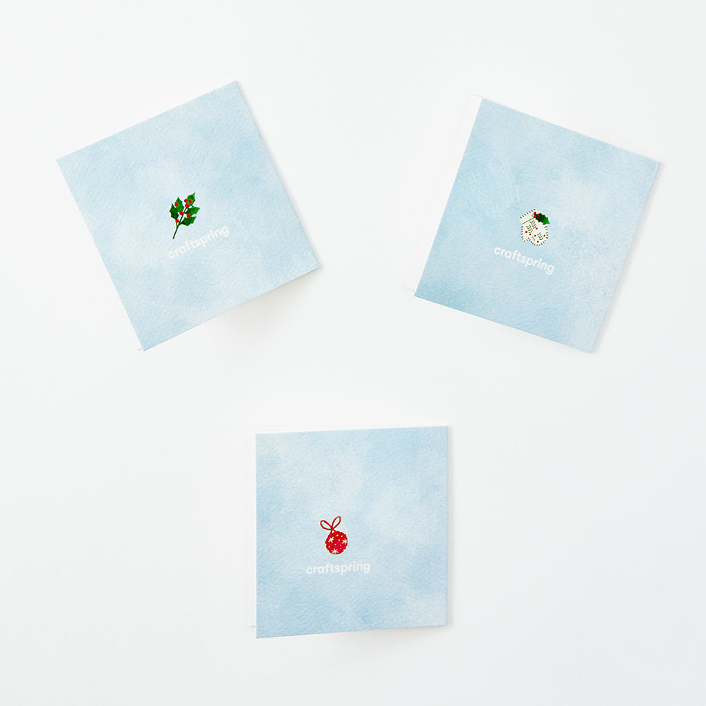 Blue Stocking Mini Gift Card Set of 3