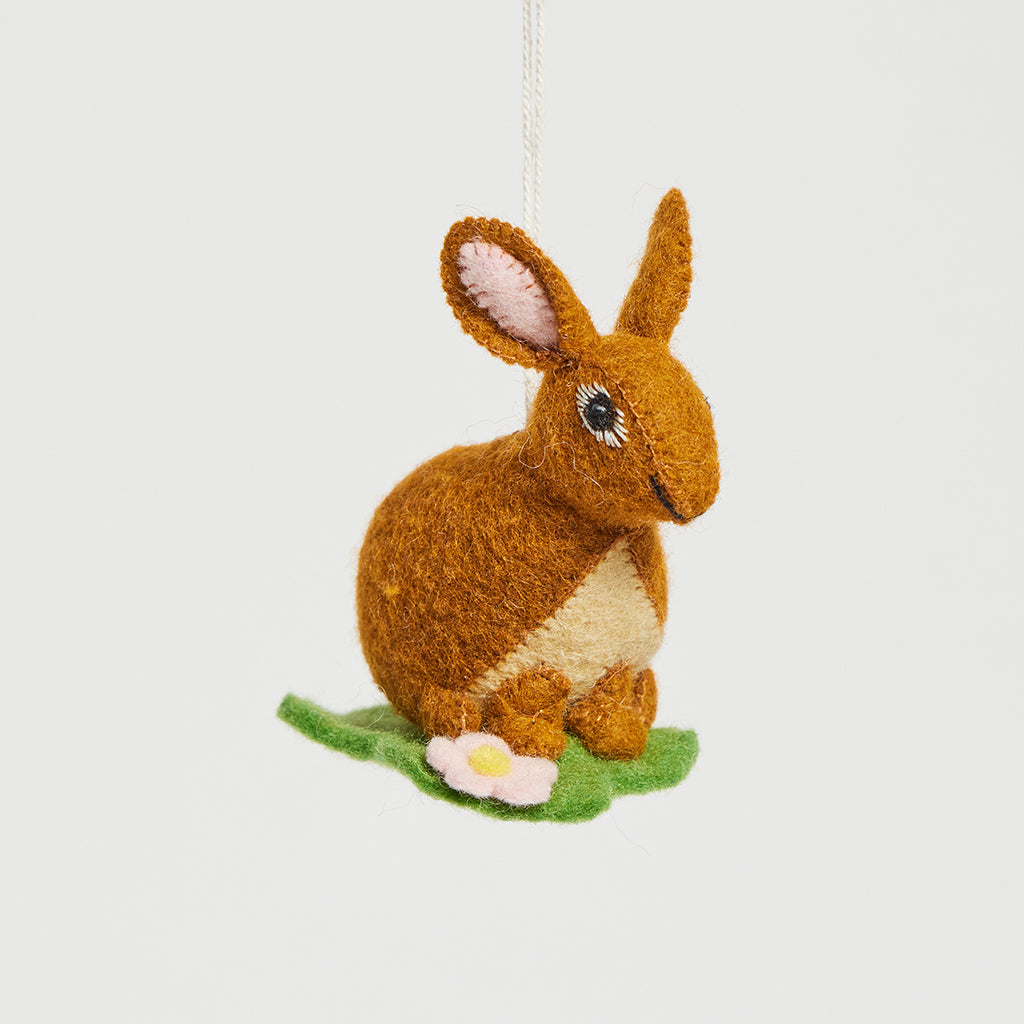 Brown Sitting Spring Bunny Ornament