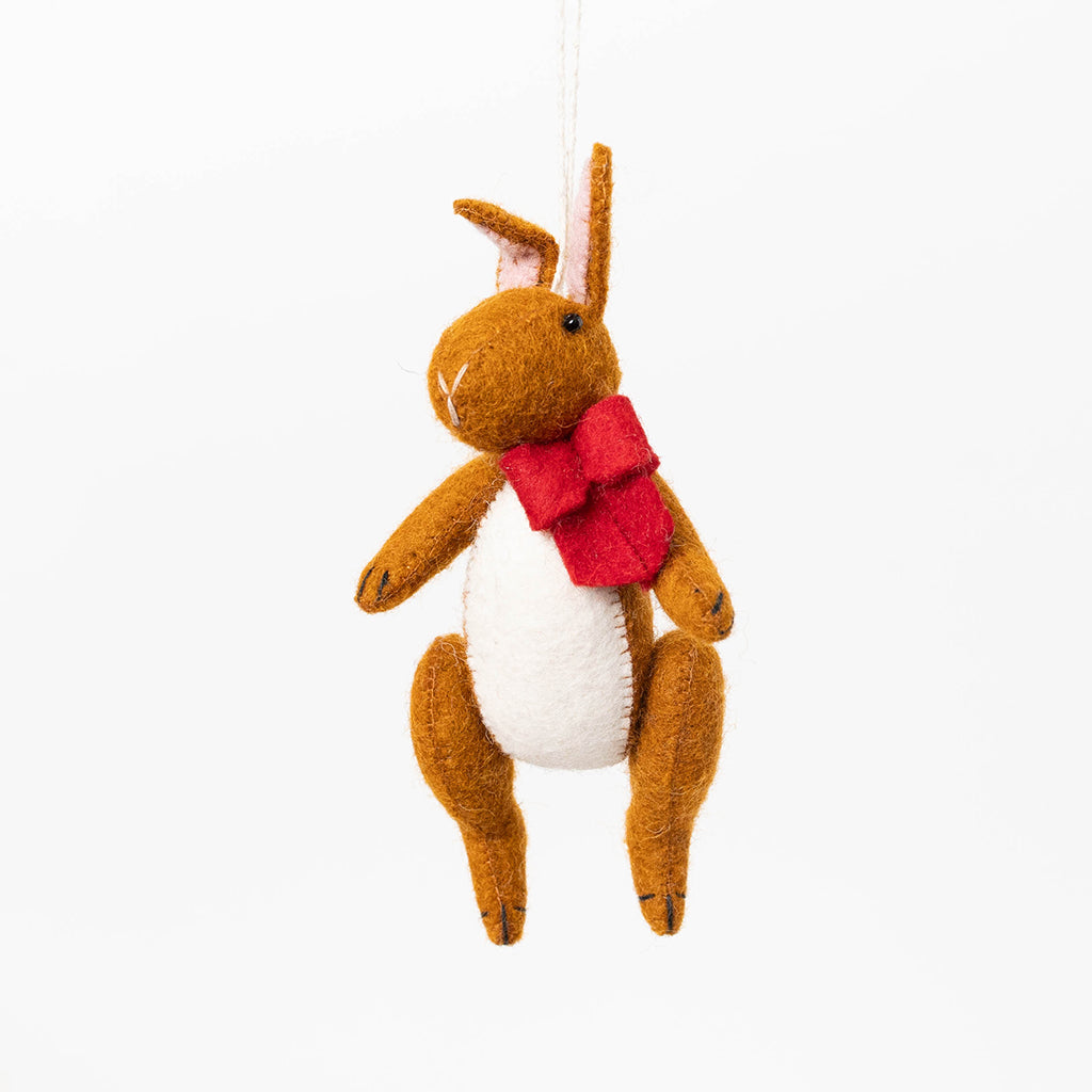 Bunny with Red Bow Ornament