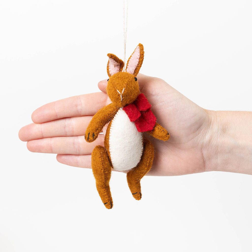 Bunny with Red Bow Ornament