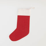 Candle Garland Linen Stocking - Red