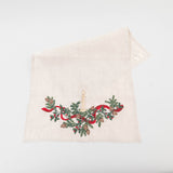 Candle Garland Linen Tea Towel - Natural