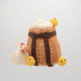 Chicken with Backpack Basket Ornament