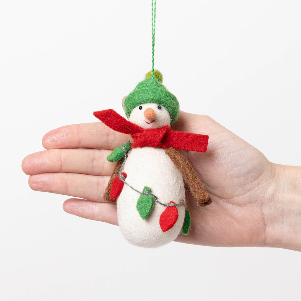 Christmas Lights Snowman Ornament