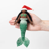 Christmas Mermaid Ornament - Brown