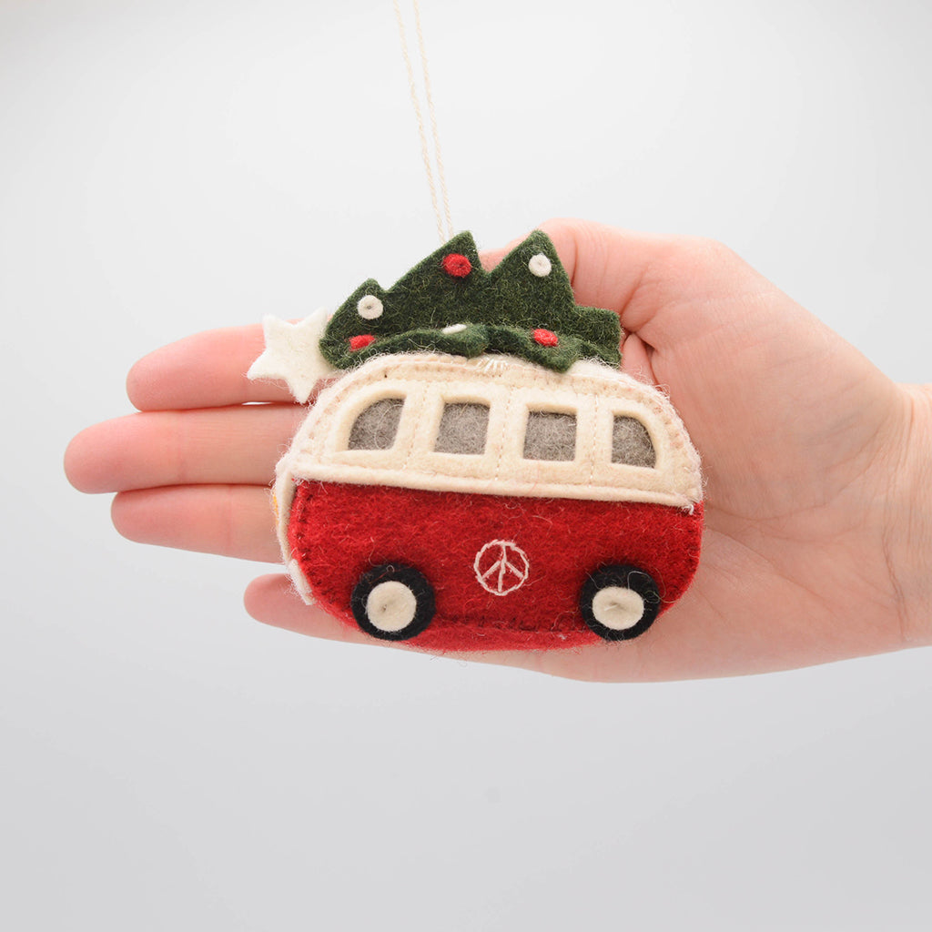 Christmas Tree Hippie Bus Ornament