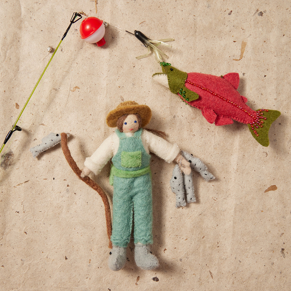 Lady Fly Fisher Ornament