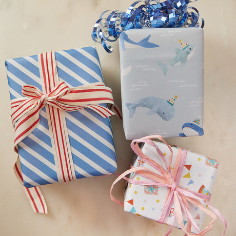 Birthday Party Ocean Wrapping Paper Sheets - Set of 3