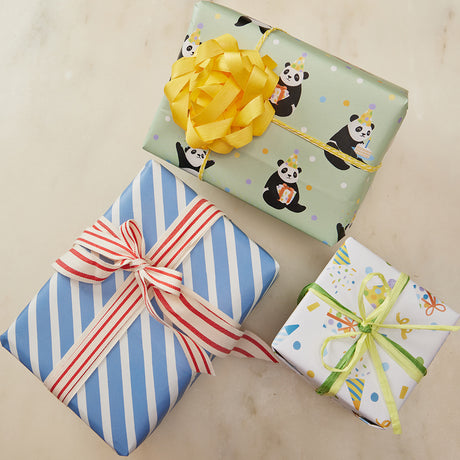 Birthday Party Panda Wrapping Paper Sheets - Set of 3