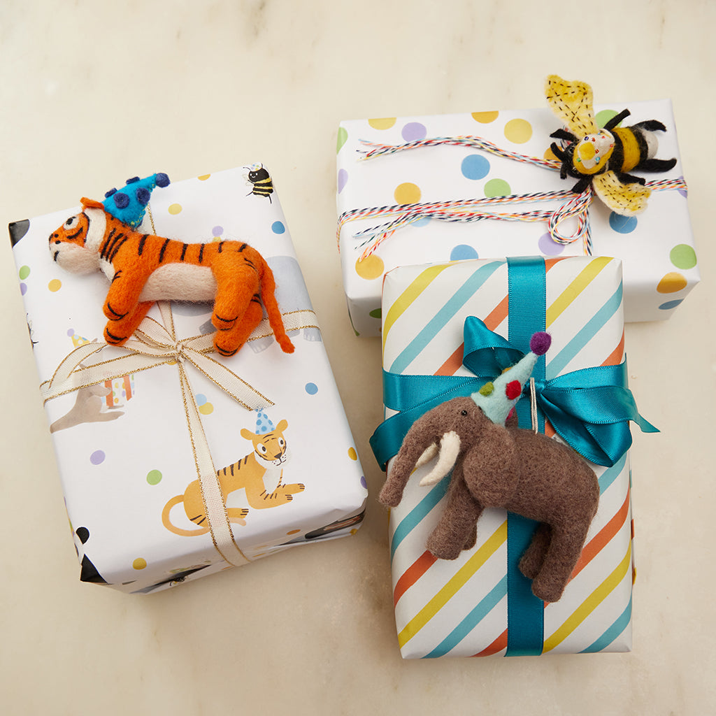 Birthday Party Animals Wrapping Paper Sheets Set of 3