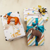 Birthday Party Animals Wrapping Paper Sheets - Set of 3