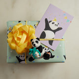 Birthday Party Panda Wrapping Paper Sheets Set of 3