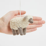 Curly Wool White Sheep Ornament