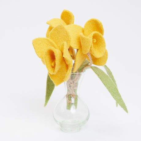 Daffodil Flower Bouquet with Vase
