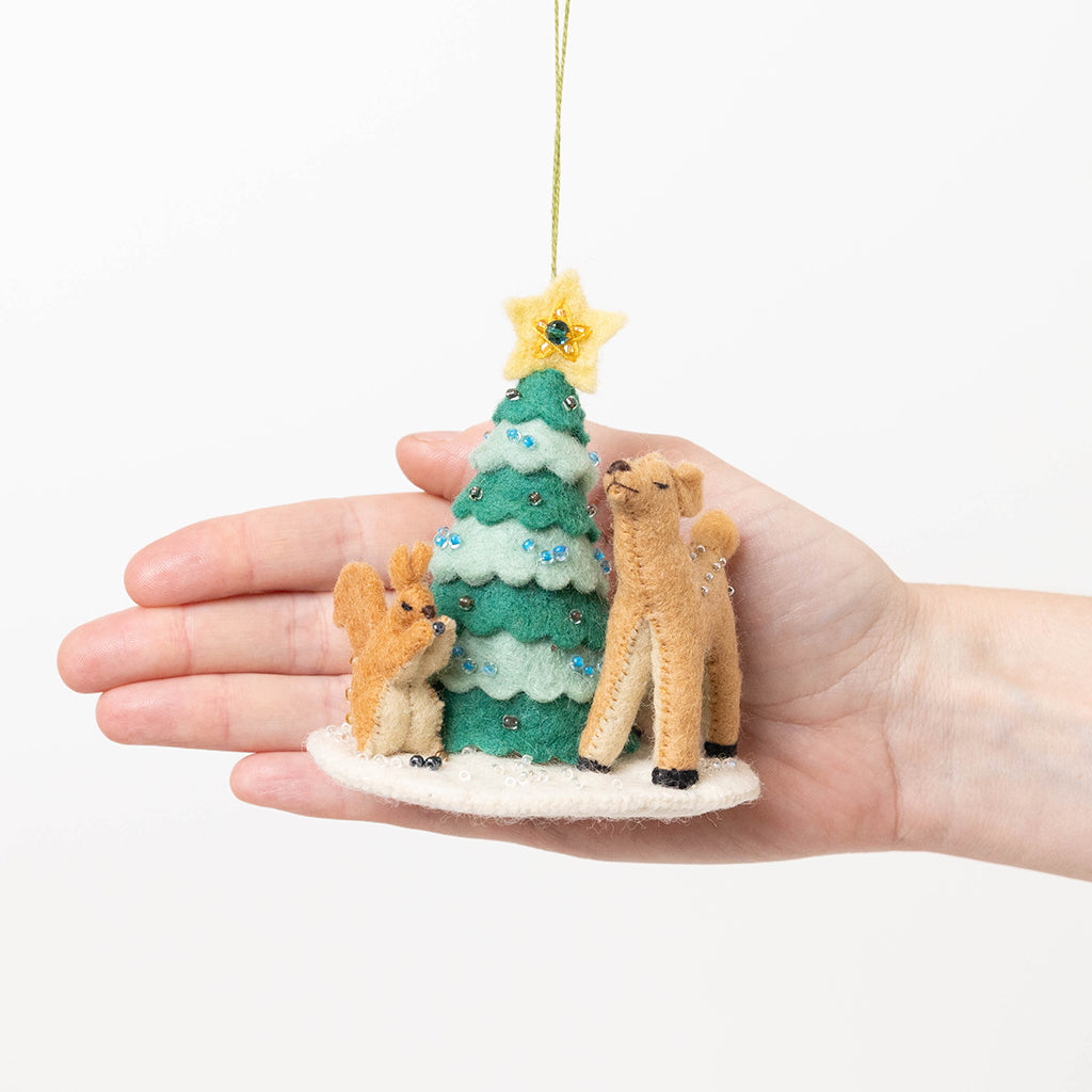 Deer & Squirrel Decorating Tree Ornament