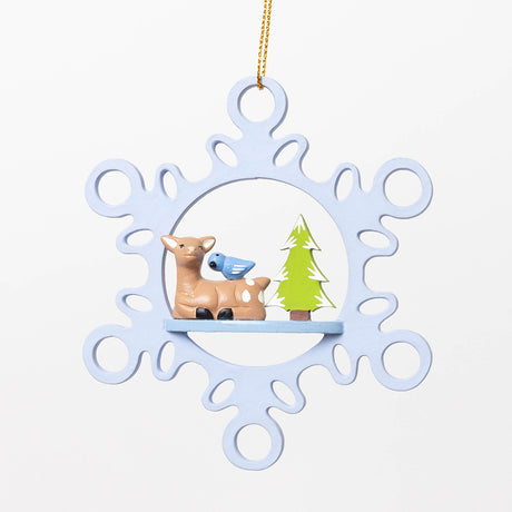 Forest Frost Snowflake Wood Ornament