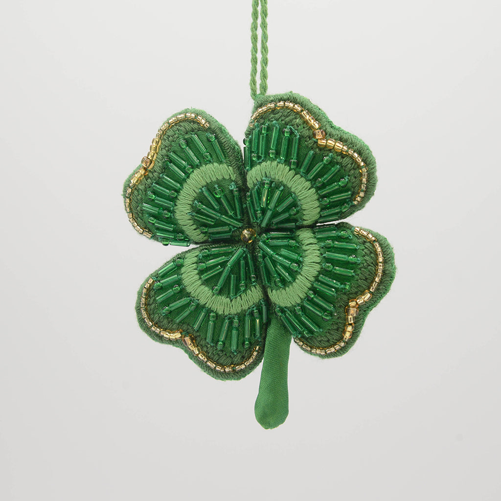 Four Leaf Clover Beaded Ornament