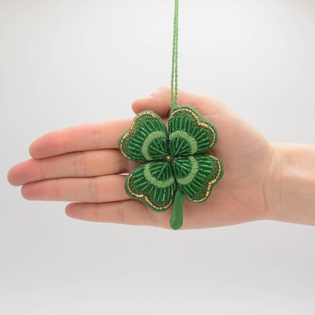 Four Leaf Clover Beaded Ornament