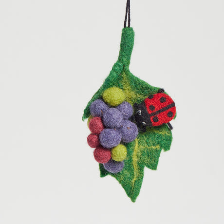 Ladybug on Grape Leaf Ornament