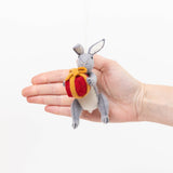 Gray Bunny with Gift Ornament