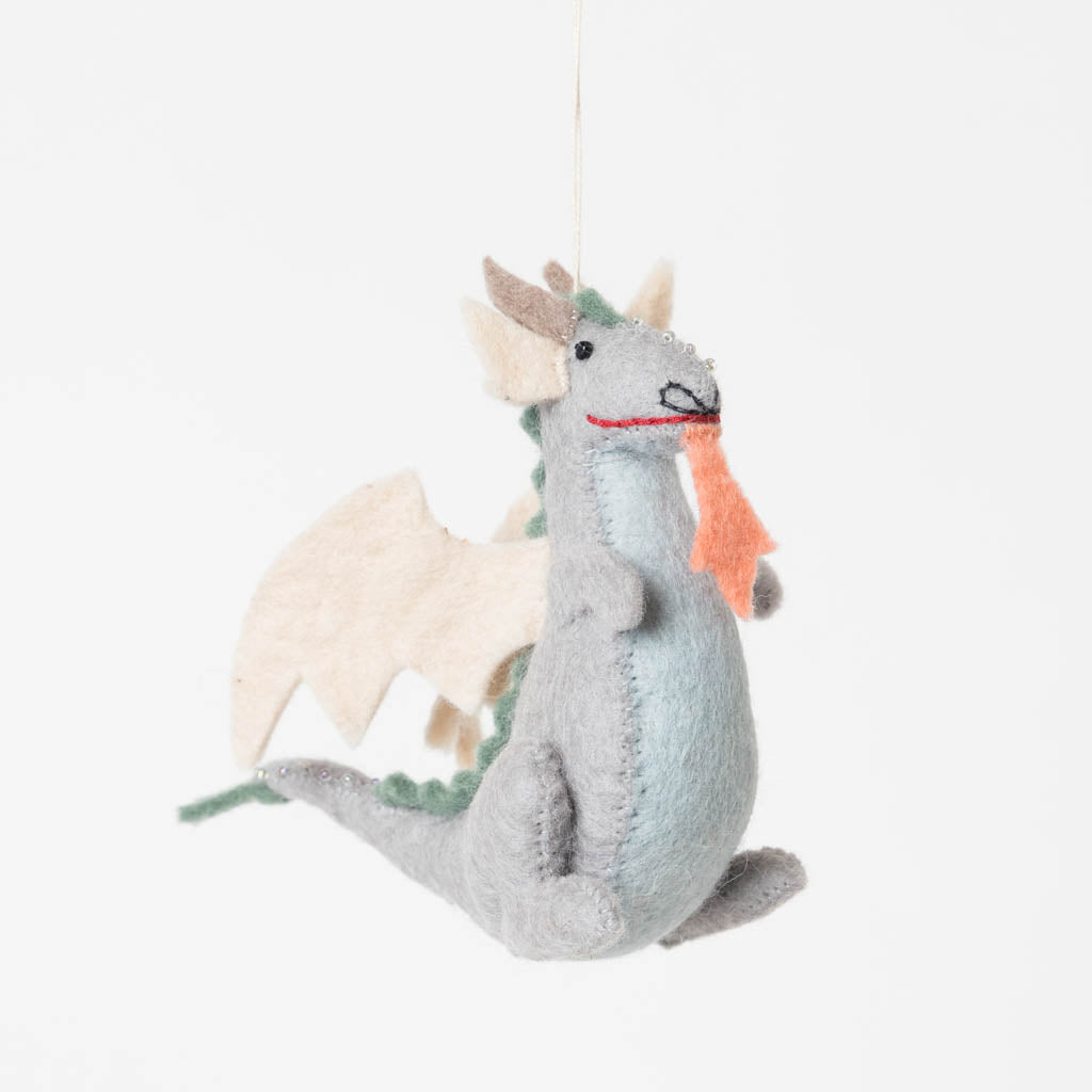 Gray Fairy Tale Dragon Ornament