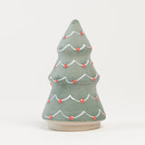 Green & Red Painted Ceramic Christmas Tree