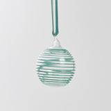 Green Lines Glass Bauble Ornament