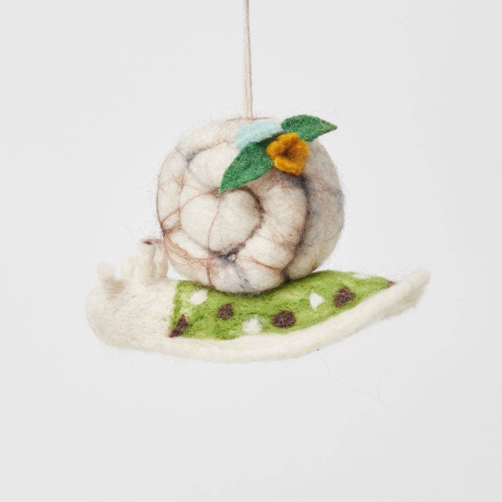 Green Slow Living Snail Ornament