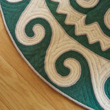 Contemporary Green With White Shyrdak Tree Skirt