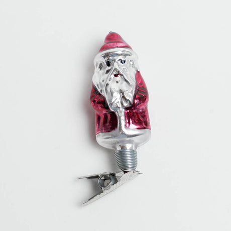 Handblown Glass - Santa Clip On Ornament