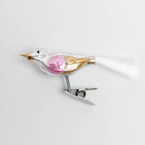 Handblown German Glass Rose Gold Bird Clip-On Ornament