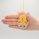 Hatchling Chick with Bunny Ears Ornament