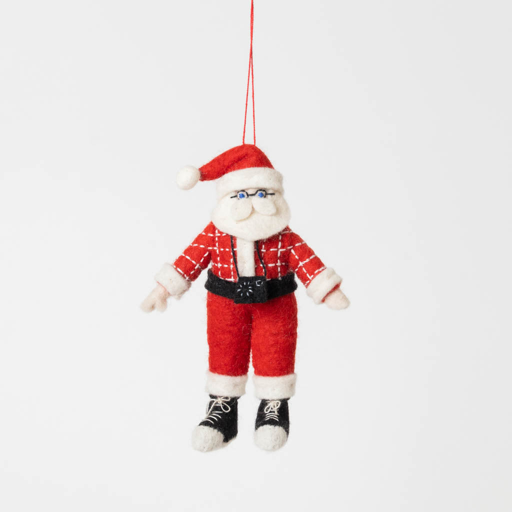 Hipster Santa Ornament