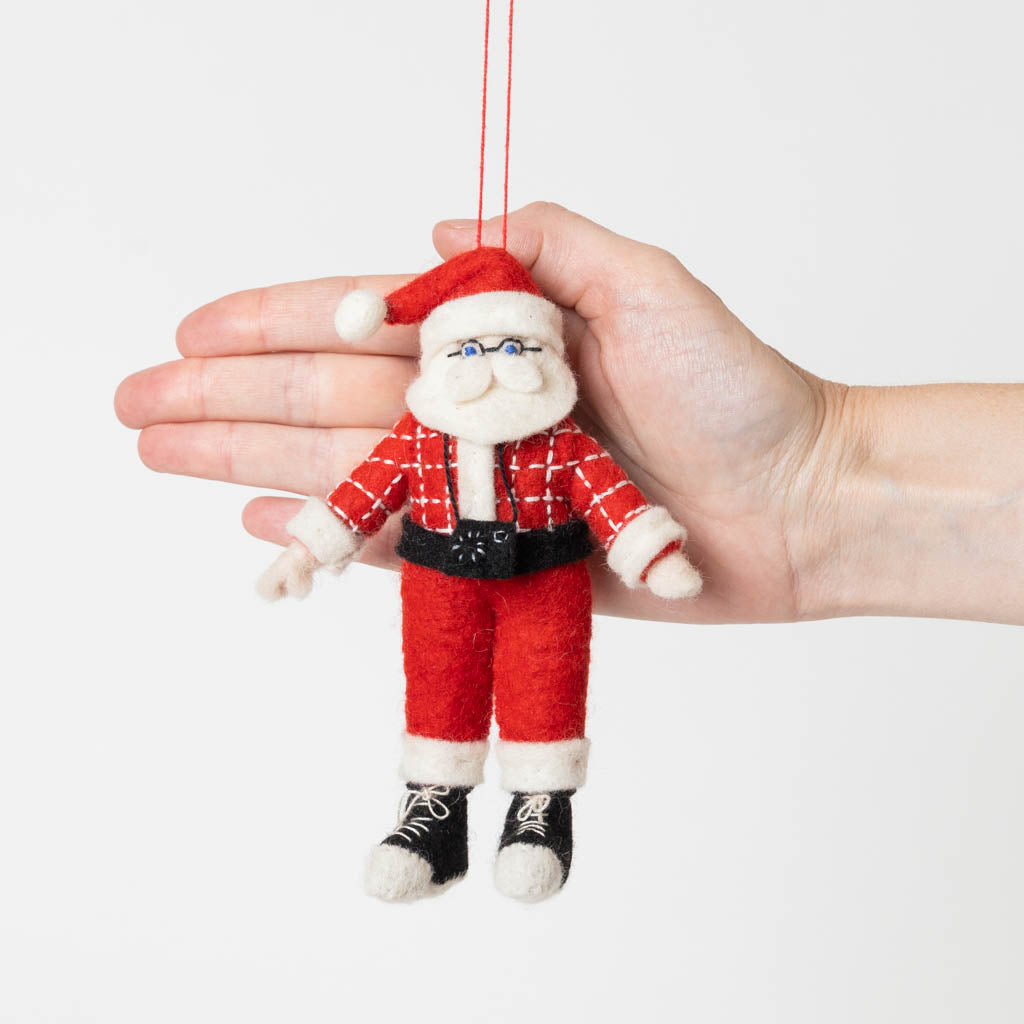 Hipster Santa Ornament