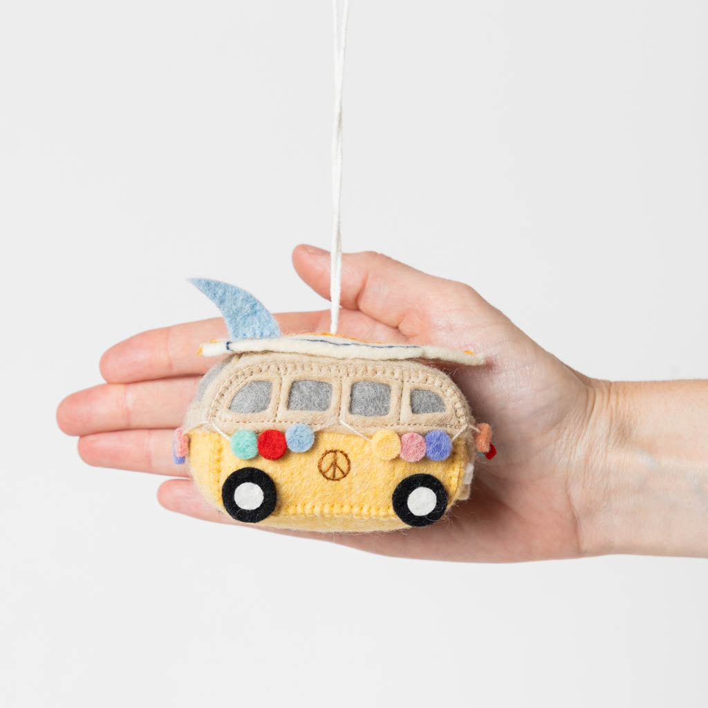 Holiday Surf's Up Hippie Bus Ornament