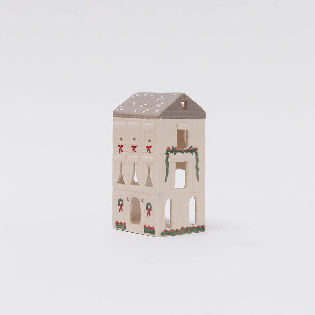 Holiday Townhouse Ceramic Tea-Light Holder